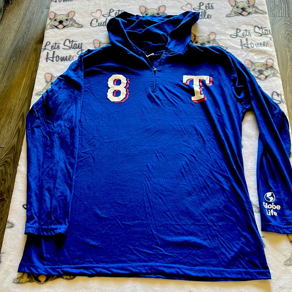 Texas Rangers “8” t-shirt hoodie.